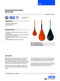 Thumbnail of document Data Sheet - SLS Suspended Float Switch